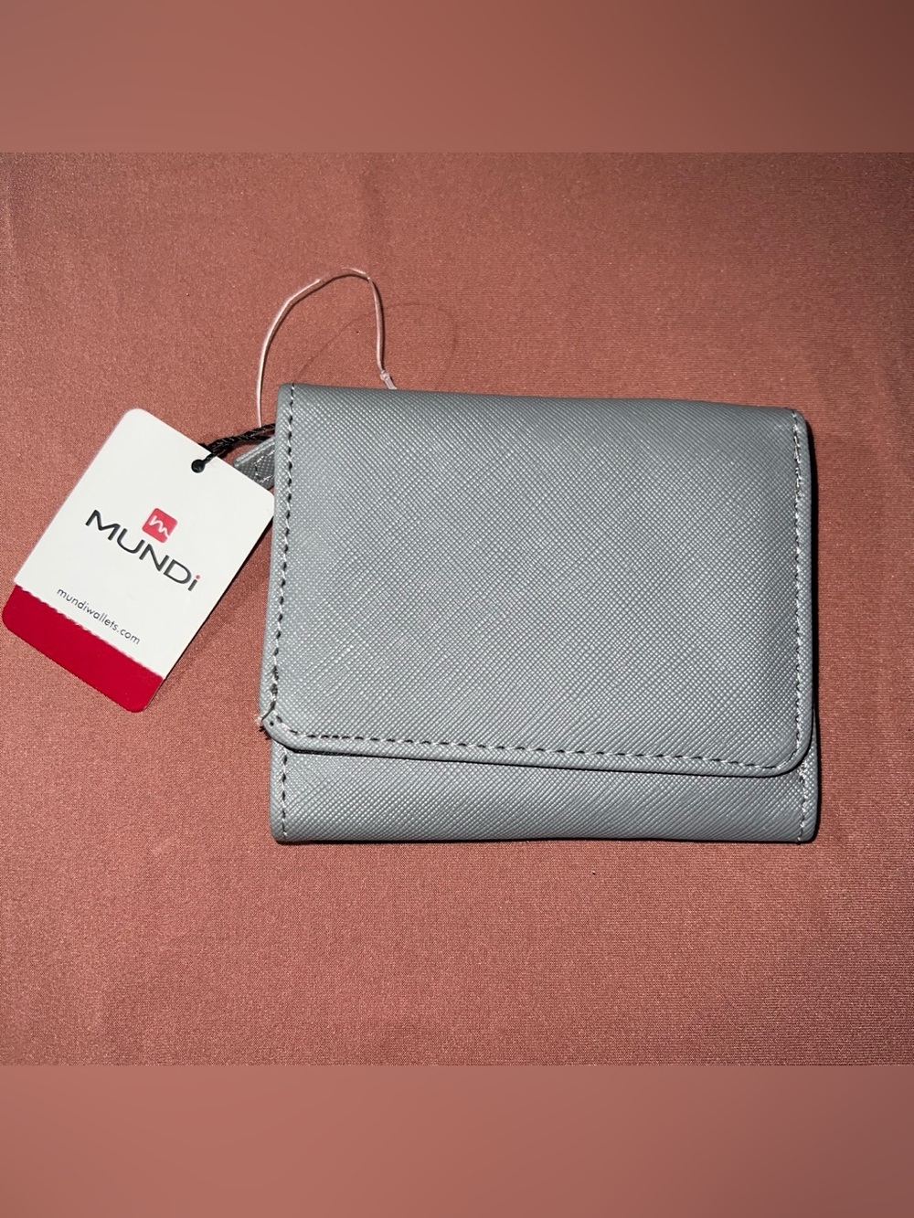 Mundi Light Gray Compact Trifold Wallet